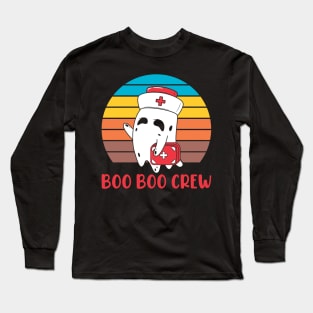 Boo Boo Crew Nurse Shirts Halloween Nurse Shirts for Women Long Sleeve T-Shirt